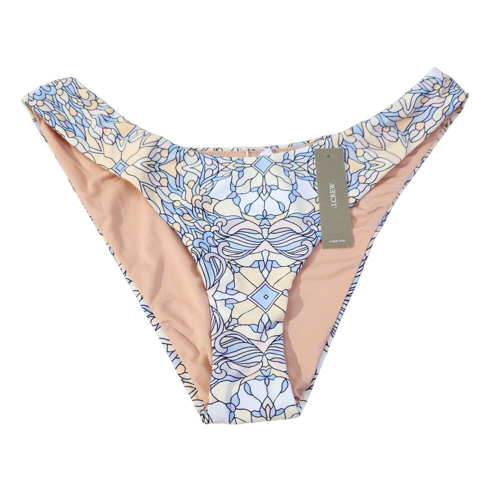 J. Crew Curved-waist Cheeky Bikini Bottom Kaleidoscope New W Tags Women's Size M